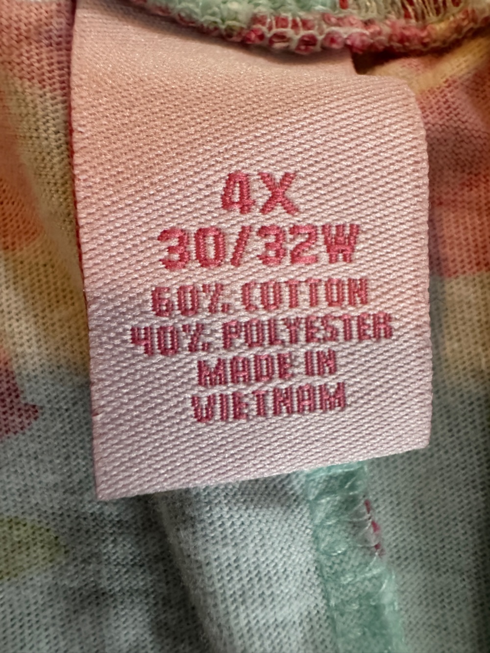 Serenada 4X Pajama Set Mint Pink Floral Satin Trim 30/32W Soft Lounge 2PC - Picture 8 of 10